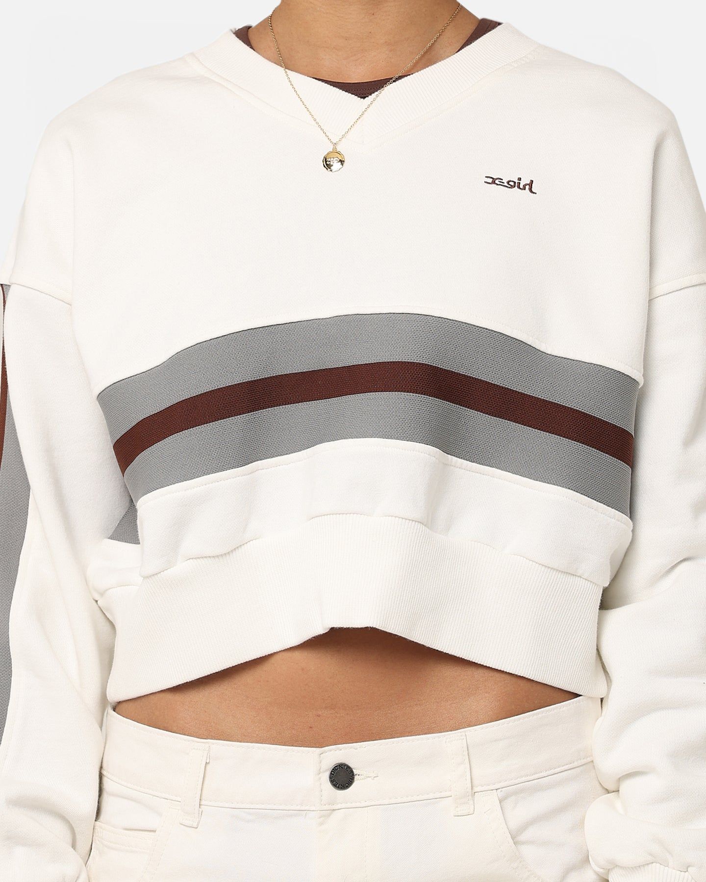 X-Girl Women's Panelled Sweat Top White sold by Culture Kings product image thumbnail 3