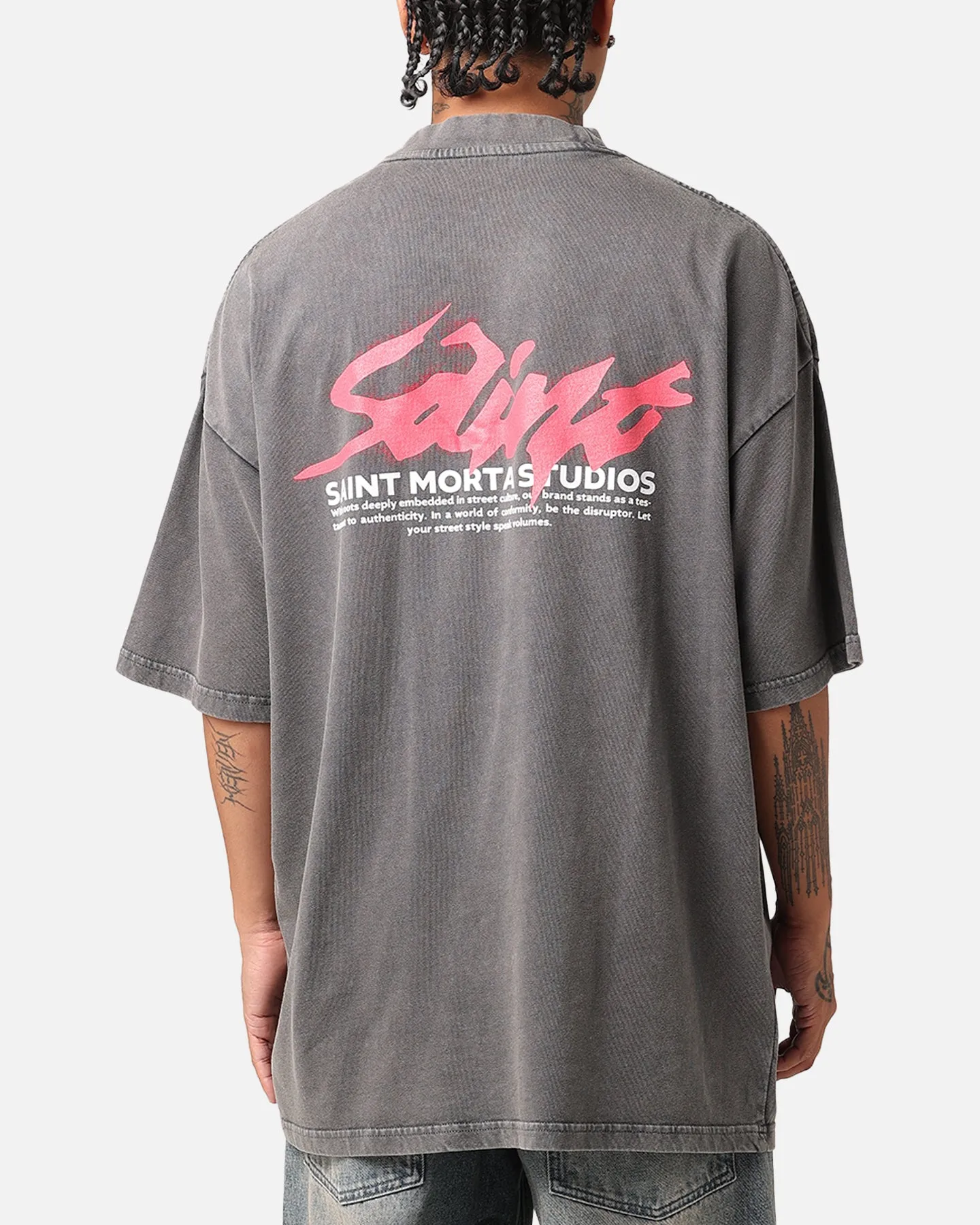 Saint Morta Artistry T-Shirt Washed Charcoal sold by Culture Kings