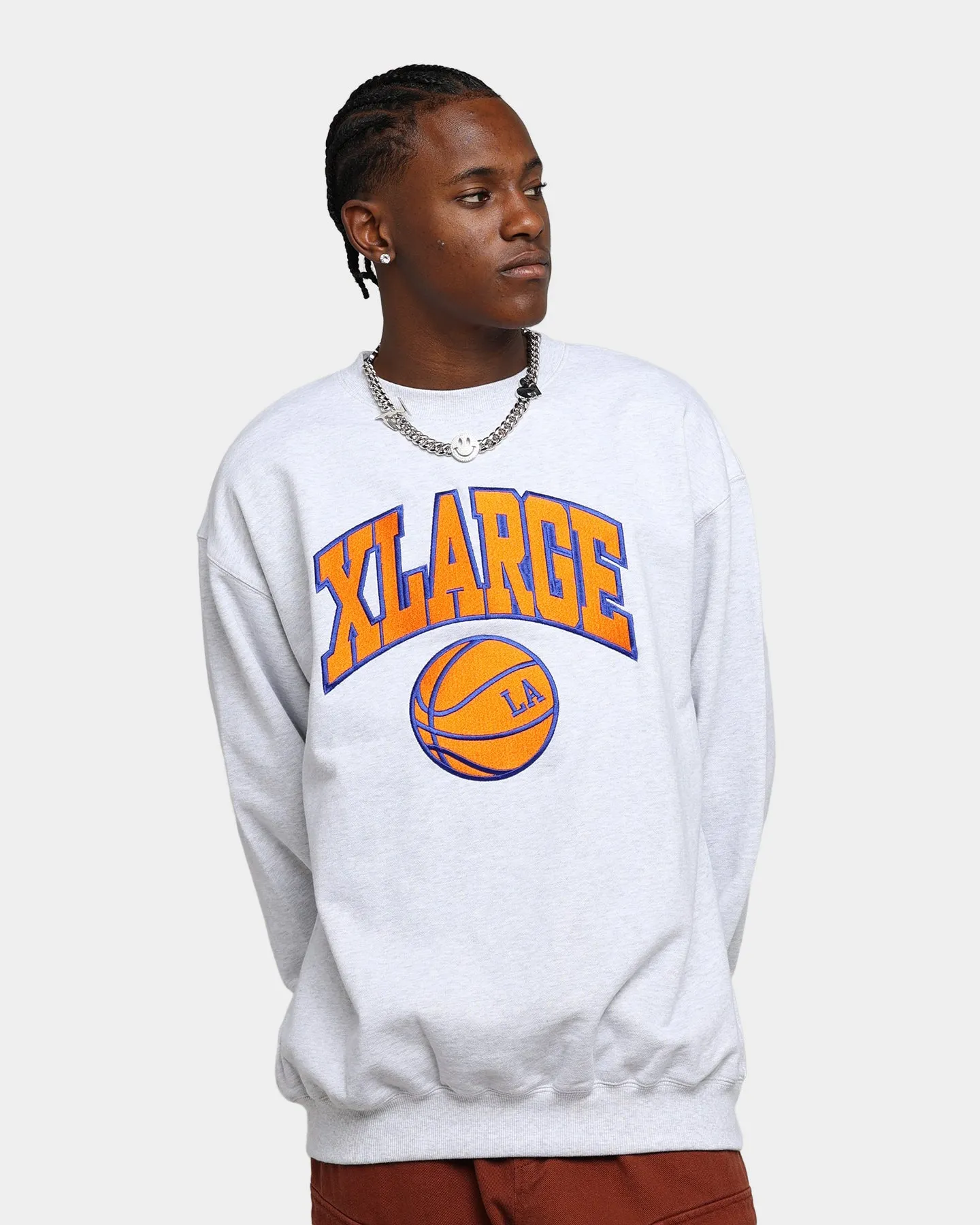 X-Large College Logo Crewneck Ash Grey sold by Culture Kings