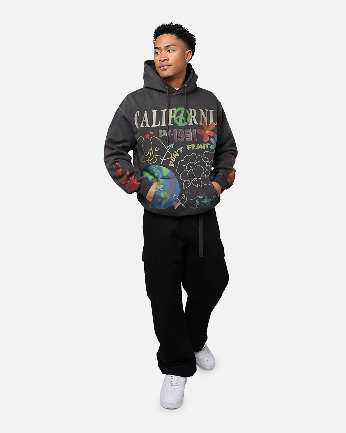 X-Large Pigment Dyed Peace Hoodie Black sold by Culture Kings product image thumbnail 5