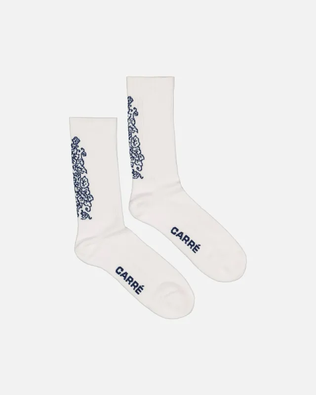 Carré Botanical Socks White/Blue made by Culture Kings