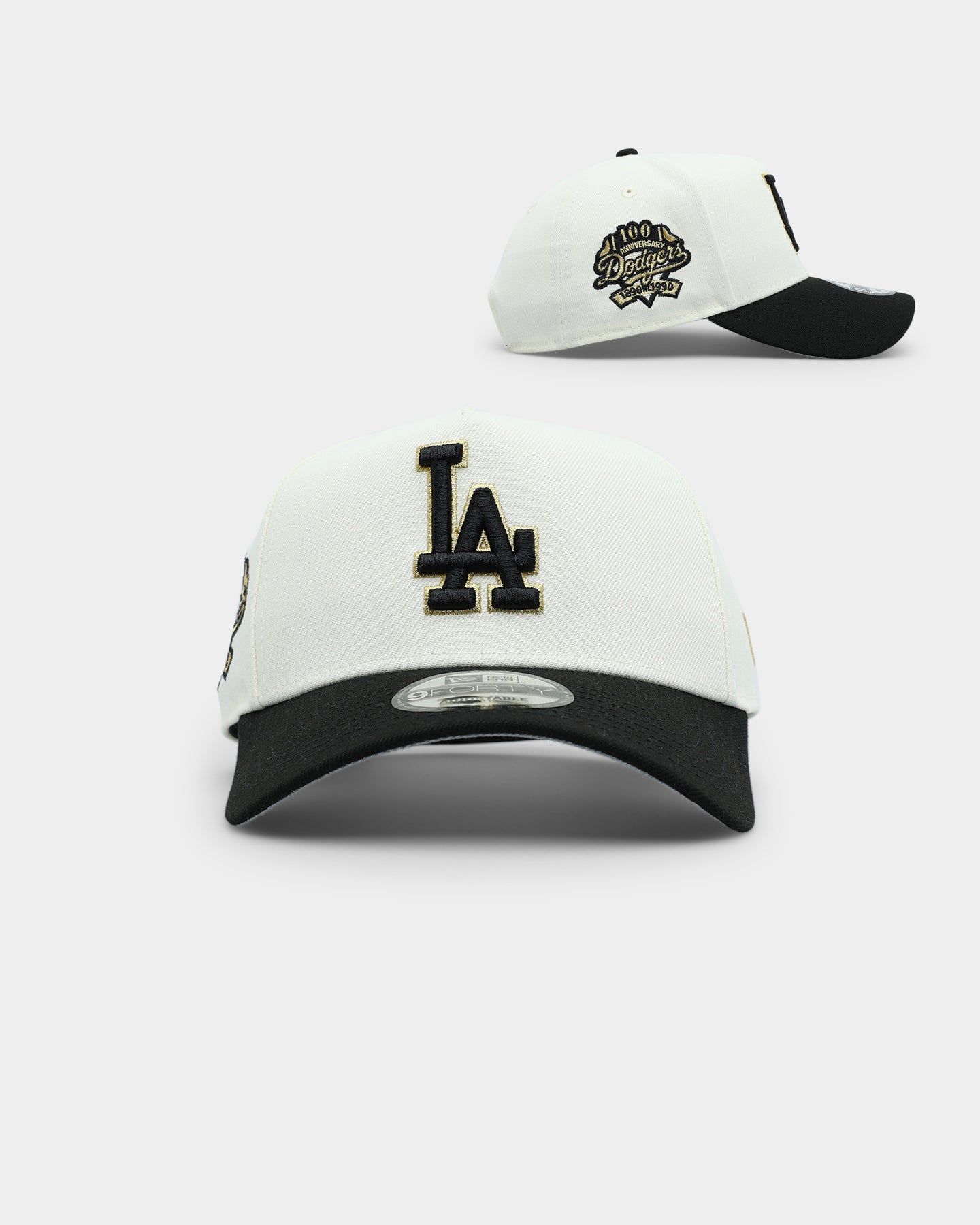 New Era Los Angeles Dodgers 'White Gold' 9FORTY A-Frame Snapback Chrome/Black sold by Culture Kings