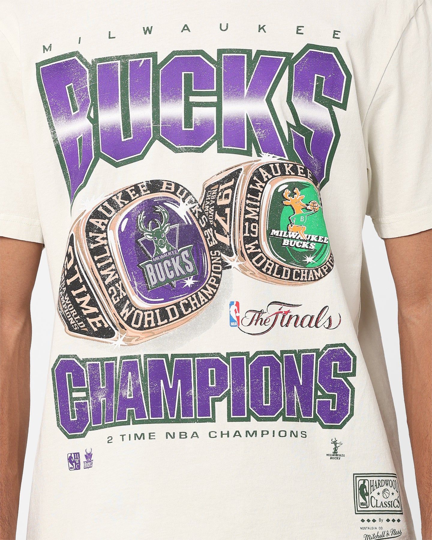 Mitchell & Ness Milwaukee Bucks 2021 Champions T-Shirt Unbleached sold by Culture Kings product image thumbnail 3