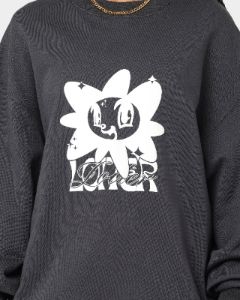 Loiter Utopia Fleur Crewneck Charcoal sold by Culture Kings