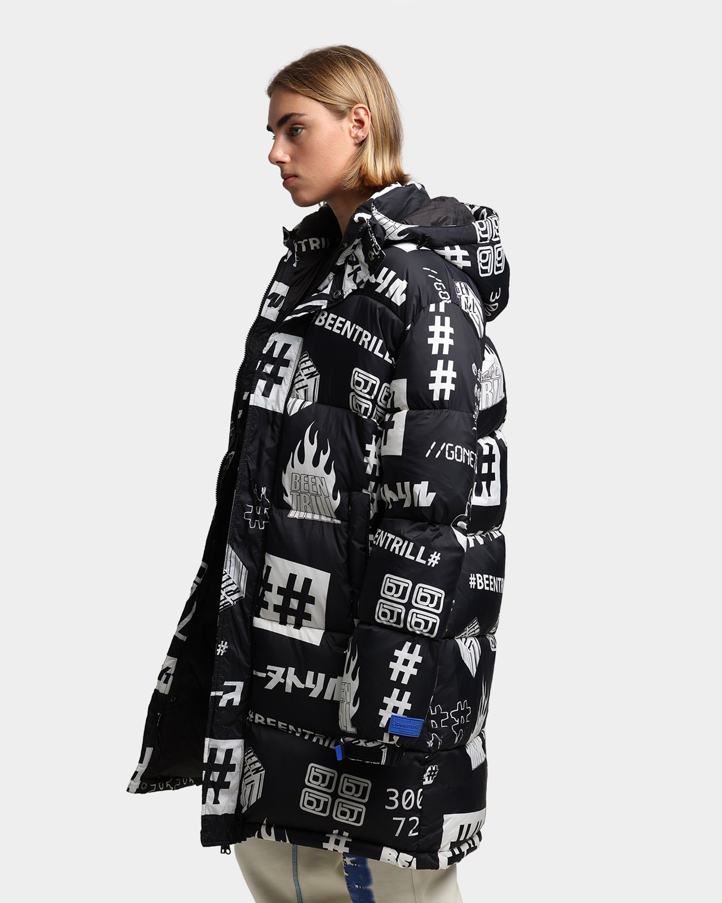 BEENTRILL Logo All Over Puffer Jacket Black sold by Culture Kings product image thumbnail 6