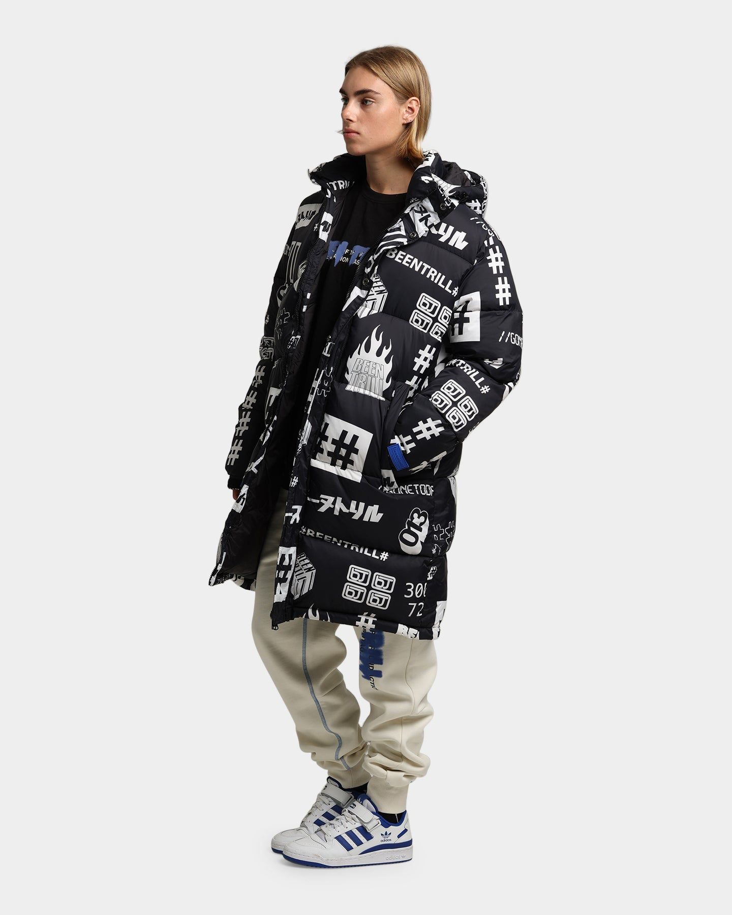 BEENTRILL Logo All Over Puffer Jacket Black sold by Culture Kings product image thumbnail 2