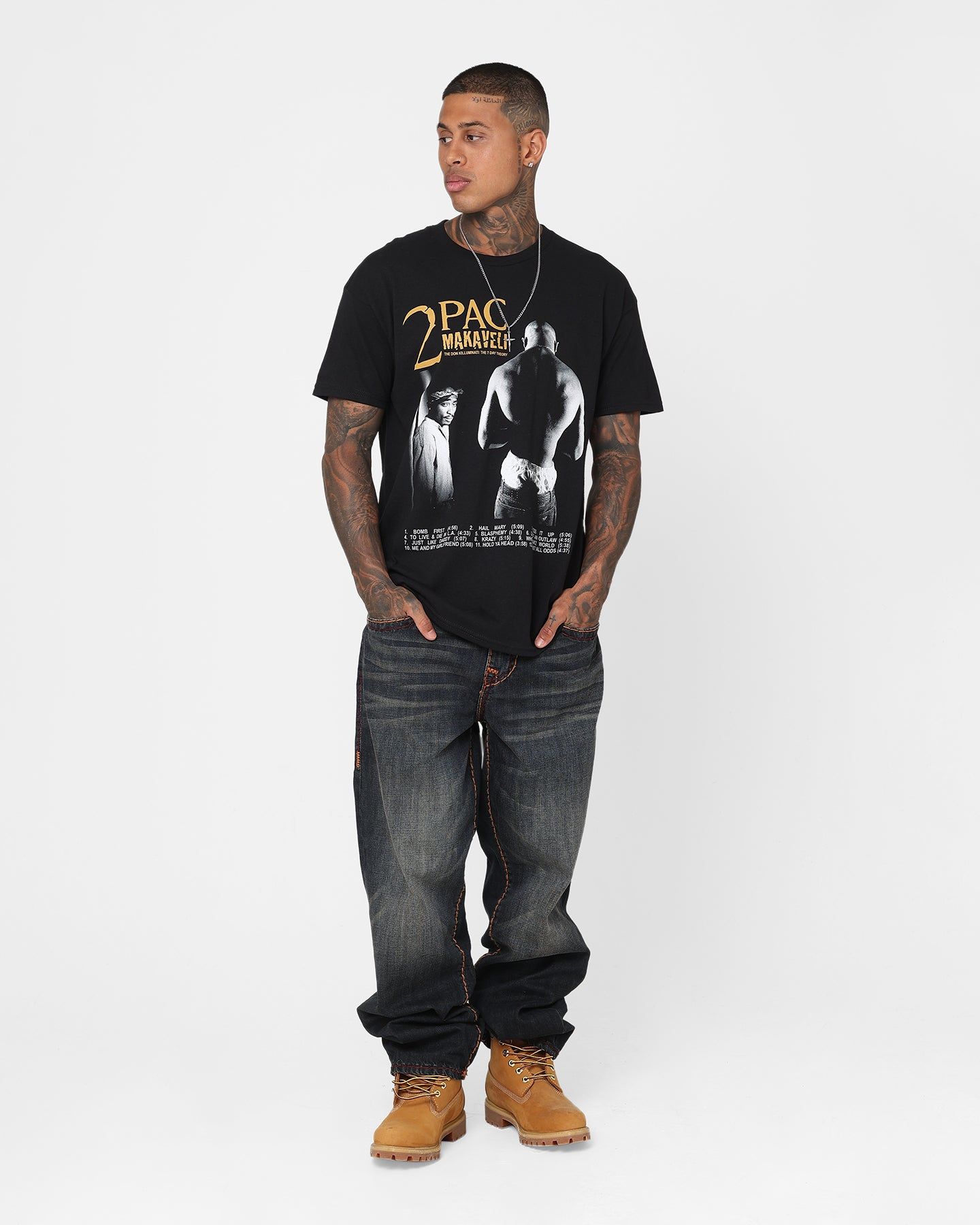 Tupac Makaveli Track List T-Shirt Black sold by Culture Kings product image thumbnail 2