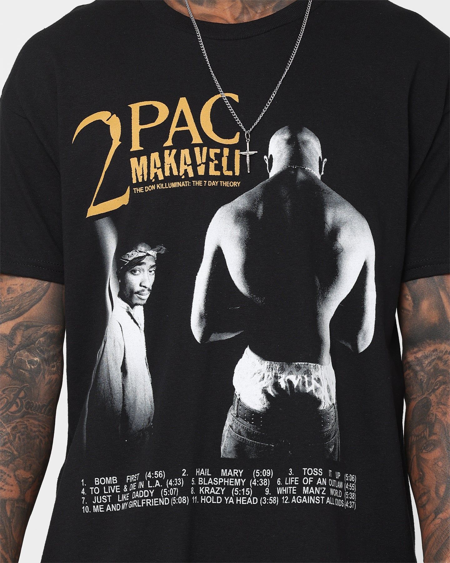 Tupac Makaveli Track List T-Shirt Black sold by Culture Kings product image thumbnail 3