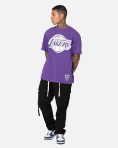 Mitchell & Ness Los Angeles Lakers XL Logo One Colour T-Shirt Faded Purple sold by Culture Kings