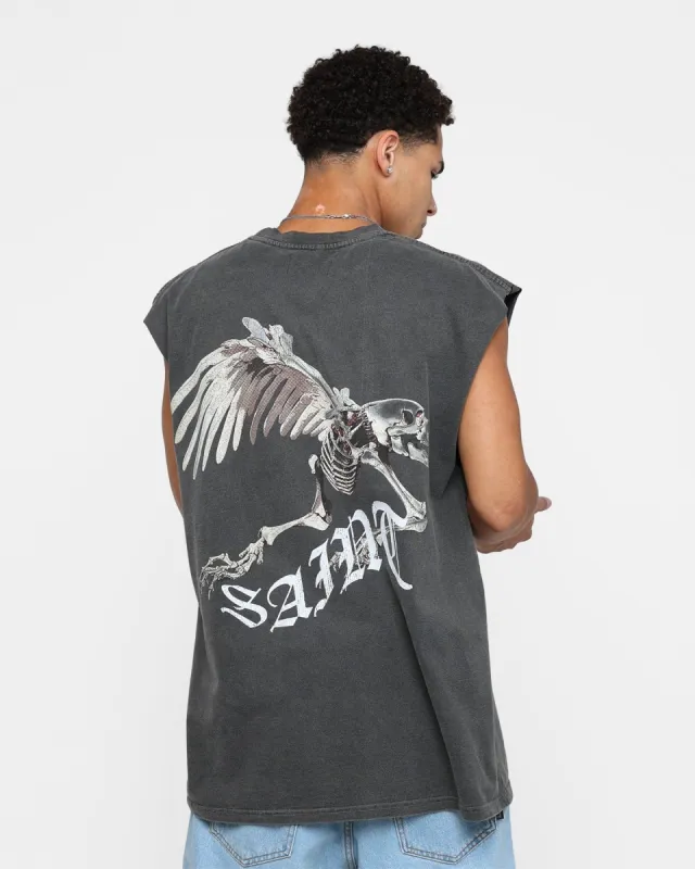 Saint Morta Departed Muscle T-Shirt Black Wash sold by Culture Kings
