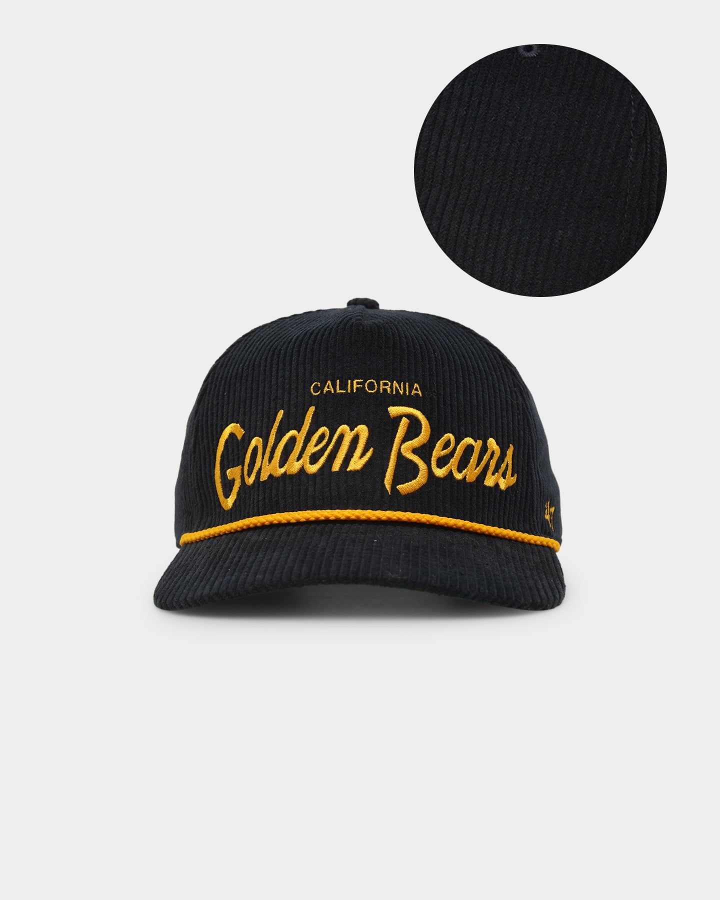 47 Brand California Golden Bears 'NCAA Corduroy Team Script' Corduroy Crossrope 47 Hitch Snapback Navy sold by Culture Kings