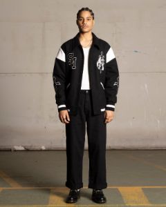 Saint Morta La Rambla Varsity Jacket Black/White sold by Culture Kings