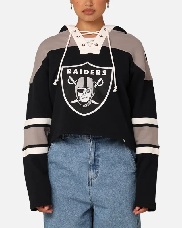 47 Brand Women's Las Vegas Raiders Cropped Lacer Hoodie Jet Black sold by Culture Kings