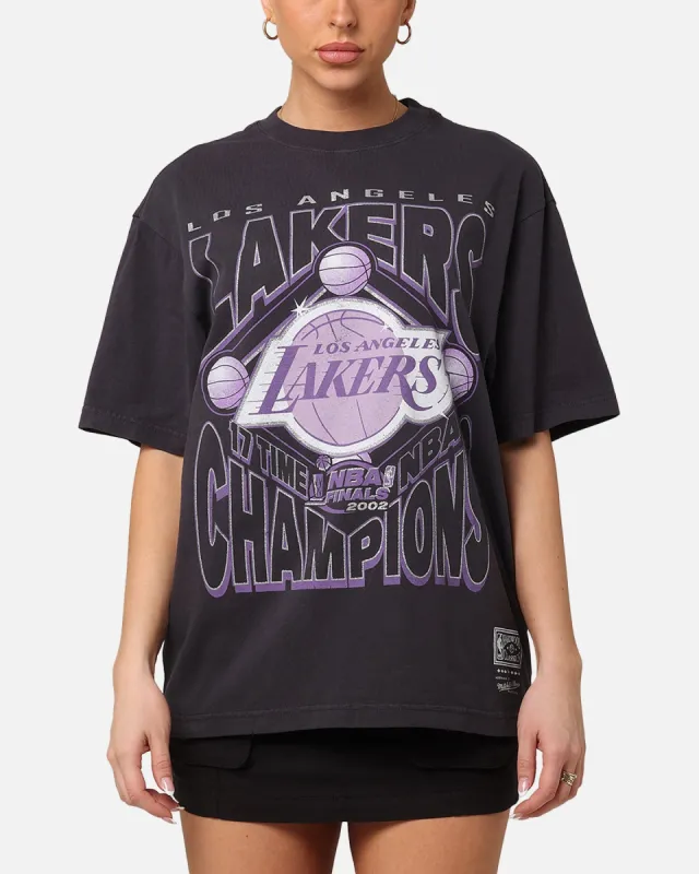 Mitchell & Ness Women's Los Angeles Lakers NBA Champs Glitter T-Shirt Overdyed Black sold by Culture Kings