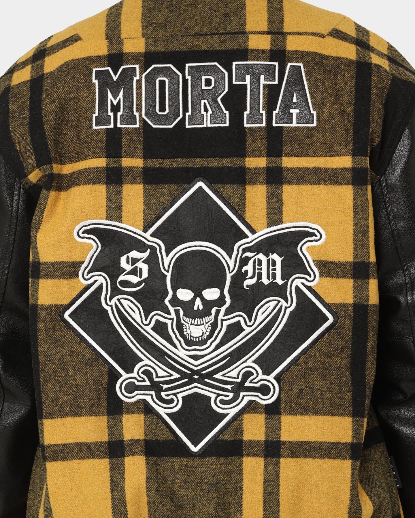 Saint Morta Graveyard Plaid Varsity Jacket Black/Yellow sold by Culture Kings product image thumbnail 5