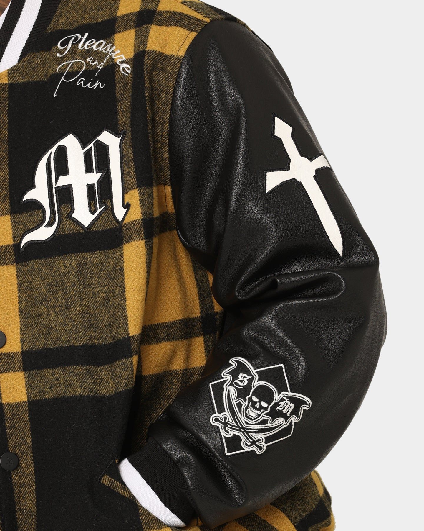 Saint Morta Graveyard Plaid Varsity Jacket Black/Yellow sold by Culture Kings product image thumbnail 10