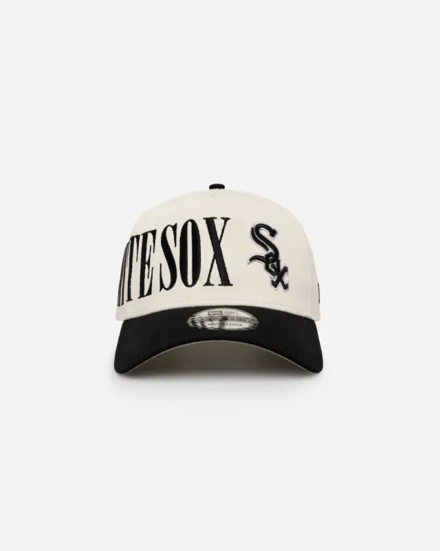 New Era Chicago White Sox 'Tall Text' 9FORTY A-Frame Snapback Chrome White/OTC sold by Culture Kings