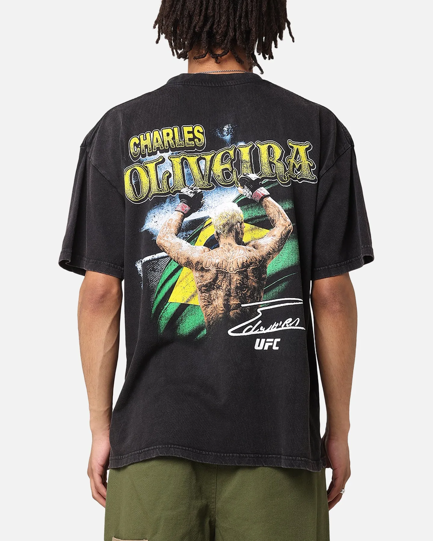 UFC By Culture Kings Charles Oliveira Signature Vintage T-Shirt Black Acidwash sold by Culture Kings product image thumbnail 2