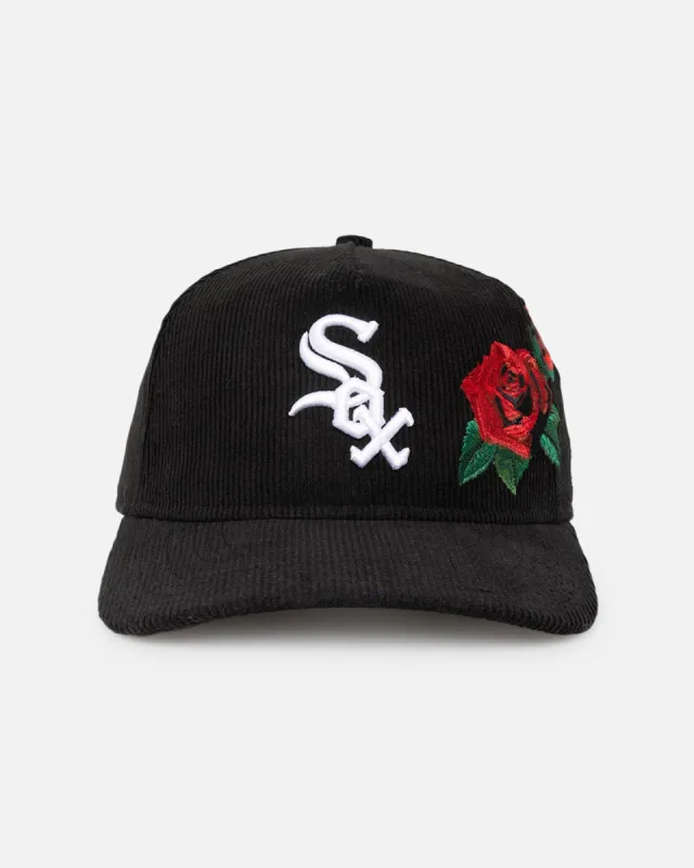 New Era Chicago White Sox 'Corduroy Roses' Golfer Pre-Curved Snapback Black Corduroy/White sold by Culture Kings