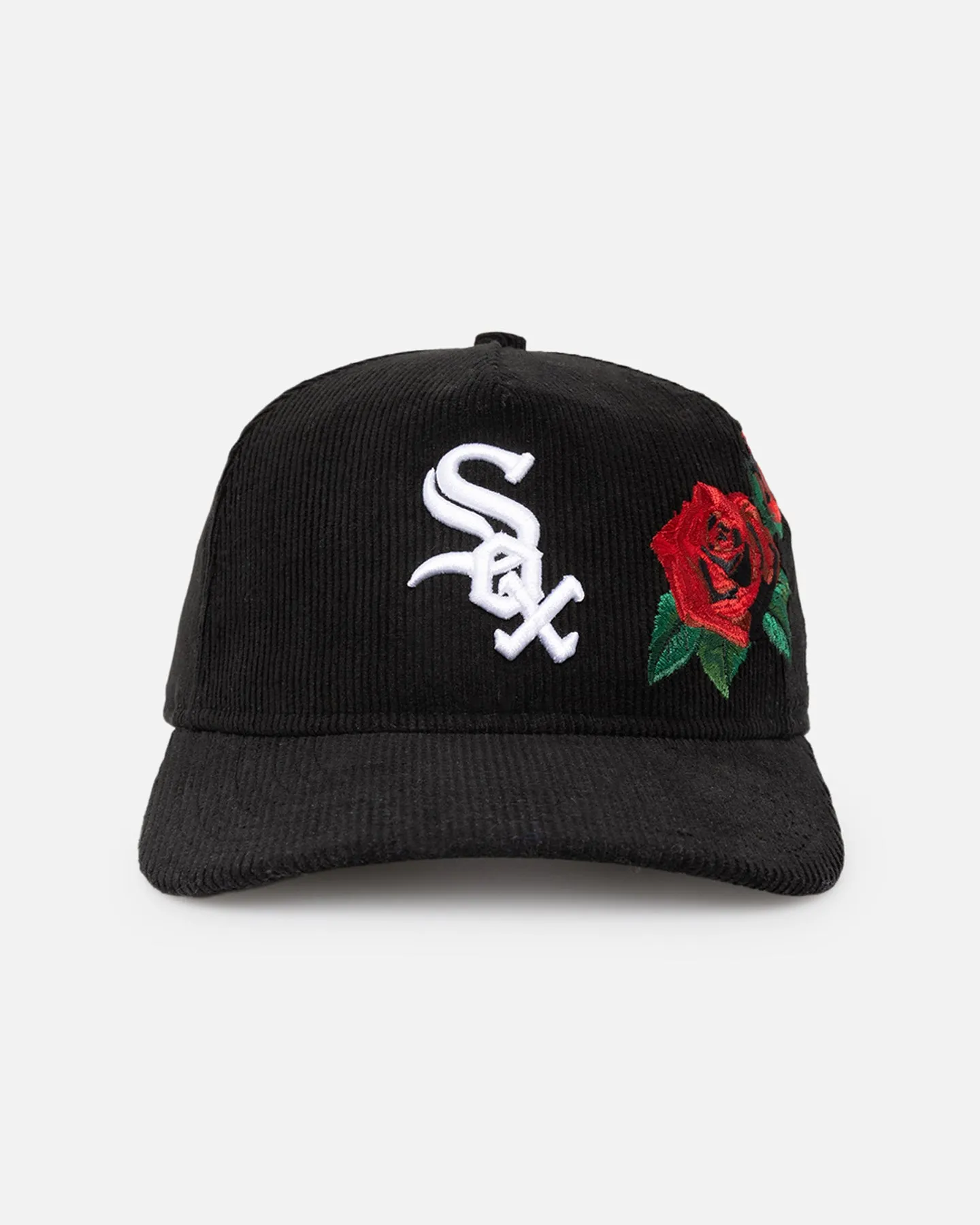 New Era Chicago White Sox 'Corduroy Roses' Golfer Pre-Curved Snapback Black Corduroy/White sold by Culture Kings