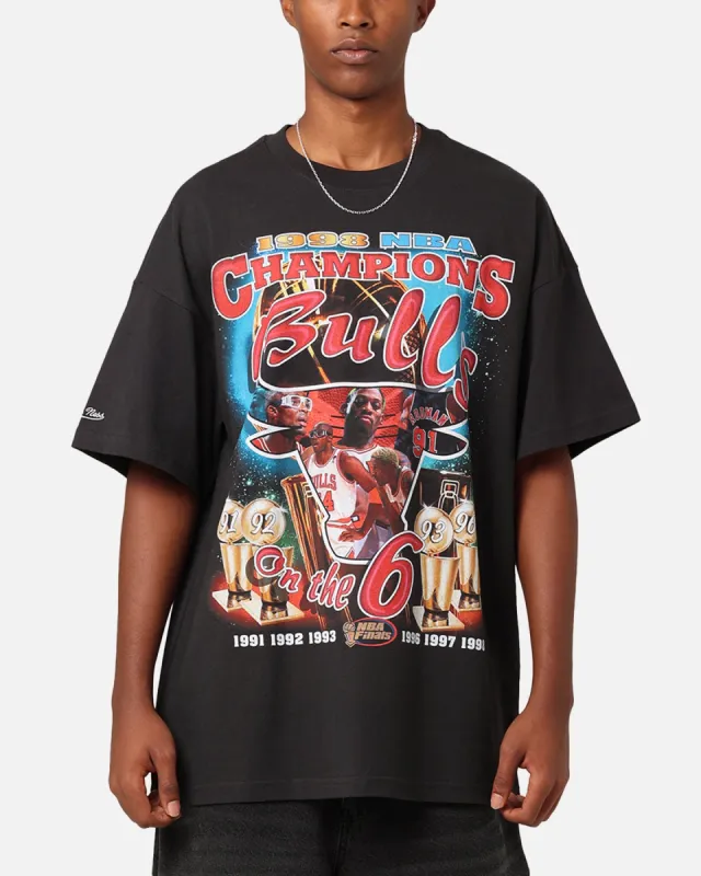 Mitchell & Ness Chicago Bulls On The 6 Champ T-Shirt Faded Black sold by Culture Kings