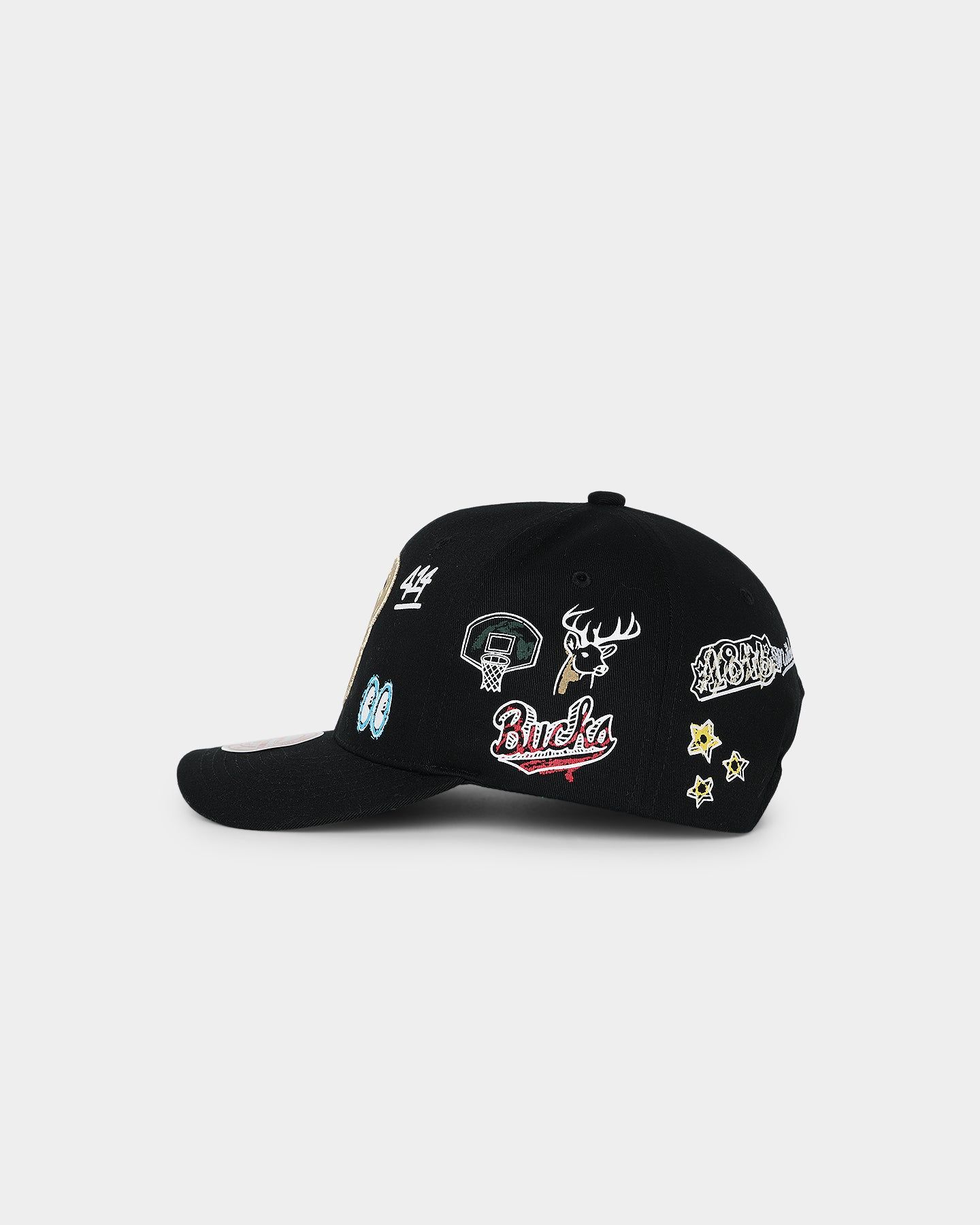 Mitchell & Ness Milwaukee Bucks 'Hand Drawn Doodle' Pro Crown Snapback Black sold by Culture Kings product image thumbnail 4