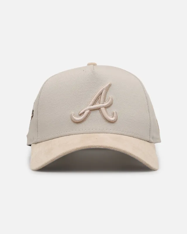 New Era Atlanta Braves 'Cream Suede' 9FORTY A-Frame Strapback Stone/Oatmilk sold by Culture Kings