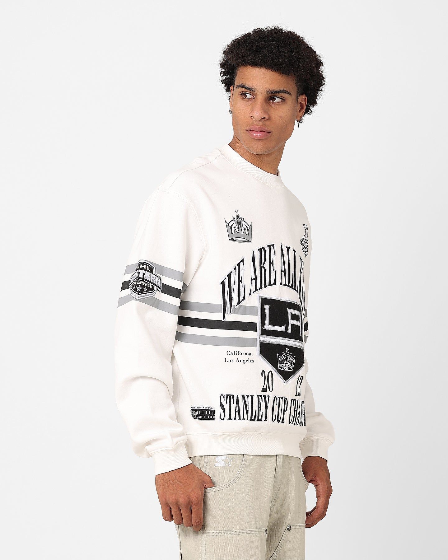 Majestic Athletic Los Angeles Kings We Are All Kings Crewneck Sweatshirt Optic White sold by Culture Kings product image thumbnail 5