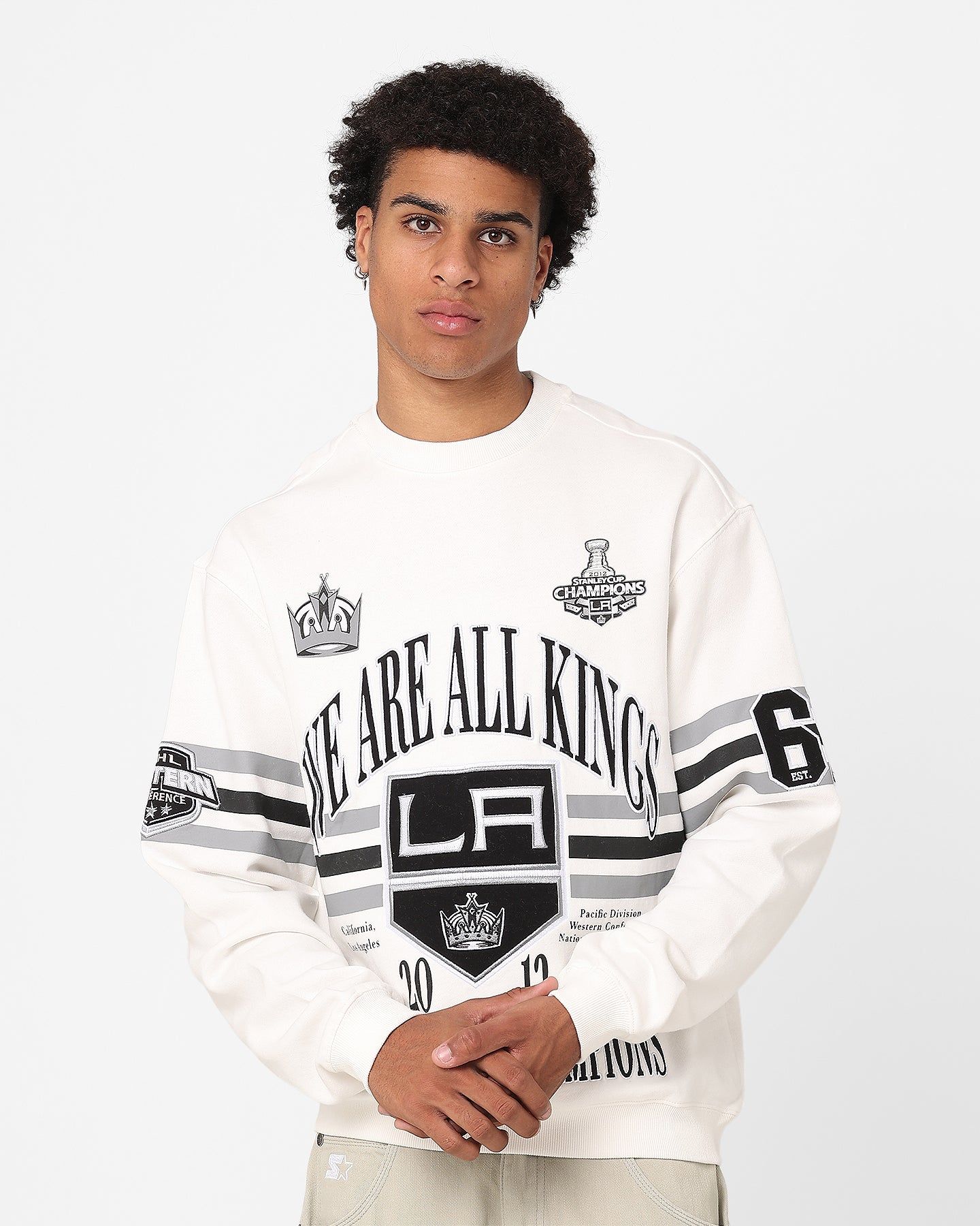 Majestic Athletic Los Angeles Kings We Are All Kings Crewneck Sweatshirt Optic White sold by Culture Kings