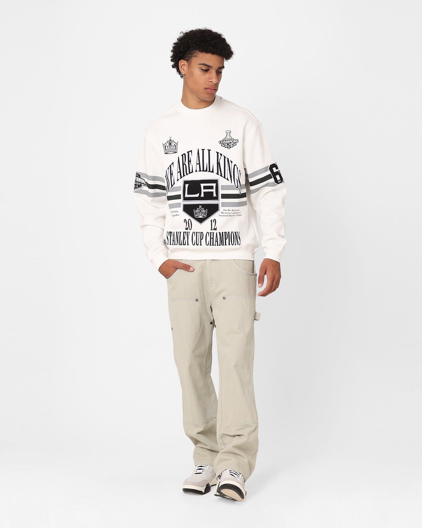 Majestic Athletic Los Angeles Kings We Are All Kings Crewneck Sweatshirt Optic White sold by Culture Kings product image thumbnail 2