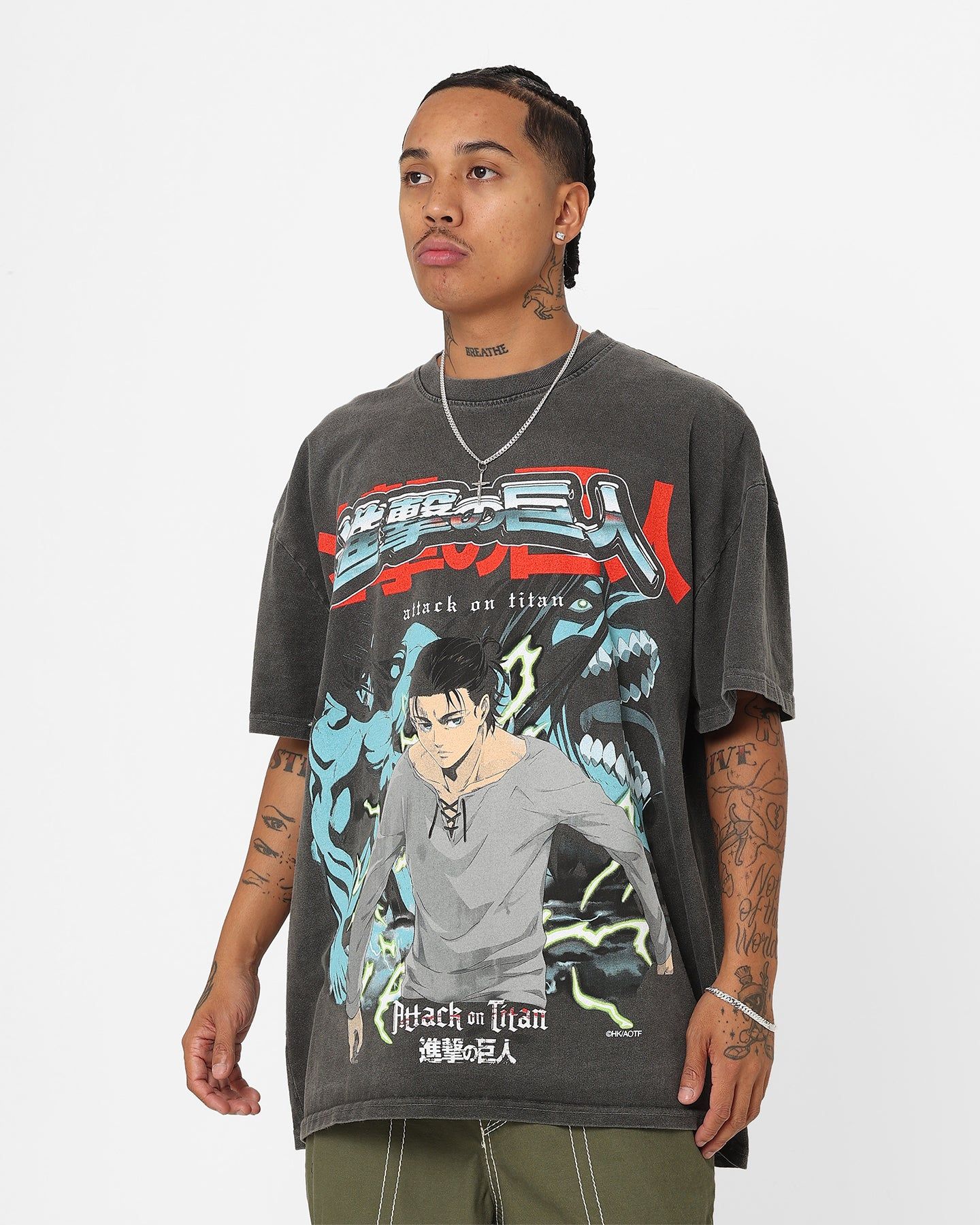 Goat Crew X Attack On Titan Attack Titan Vintage Heavyweight T-Shirt Black Wash sold by Culture Kings