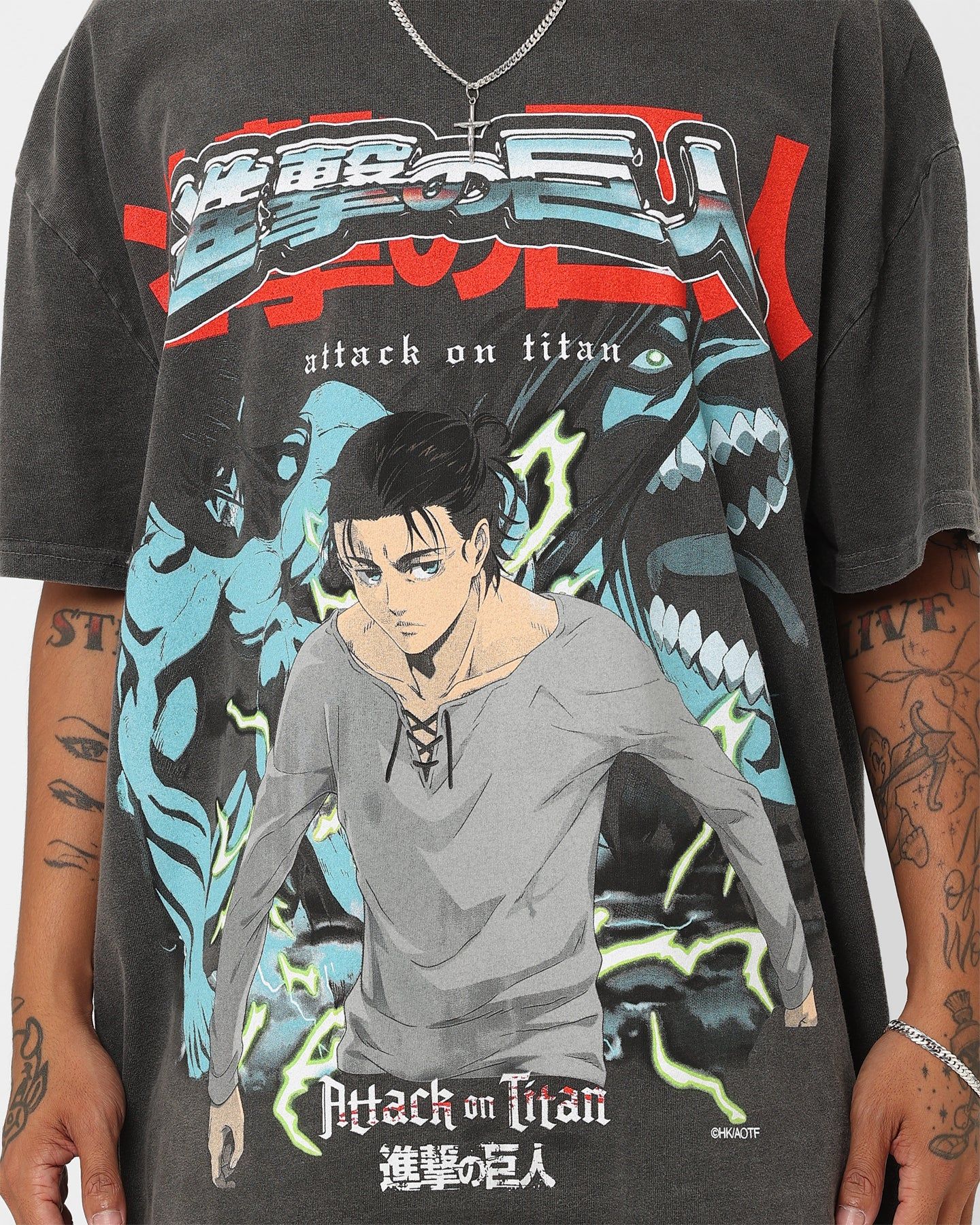 Goat Crew X Attack On Titan Attack Titan Vintage Heavyweight T-Shirt Black Wash sold by Culture Kings product image thumbnail 4