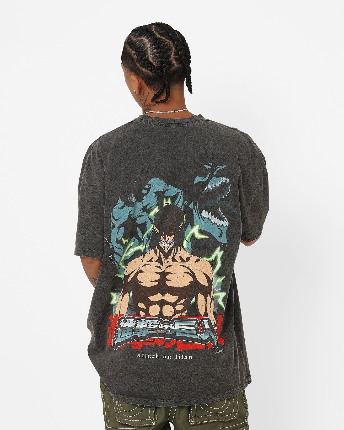 Goat Crew X Attack On Titan Attack Titan Vintage Heavyweight T-Shirt Black Wash sold by Culture Kings product image thumbnail 2