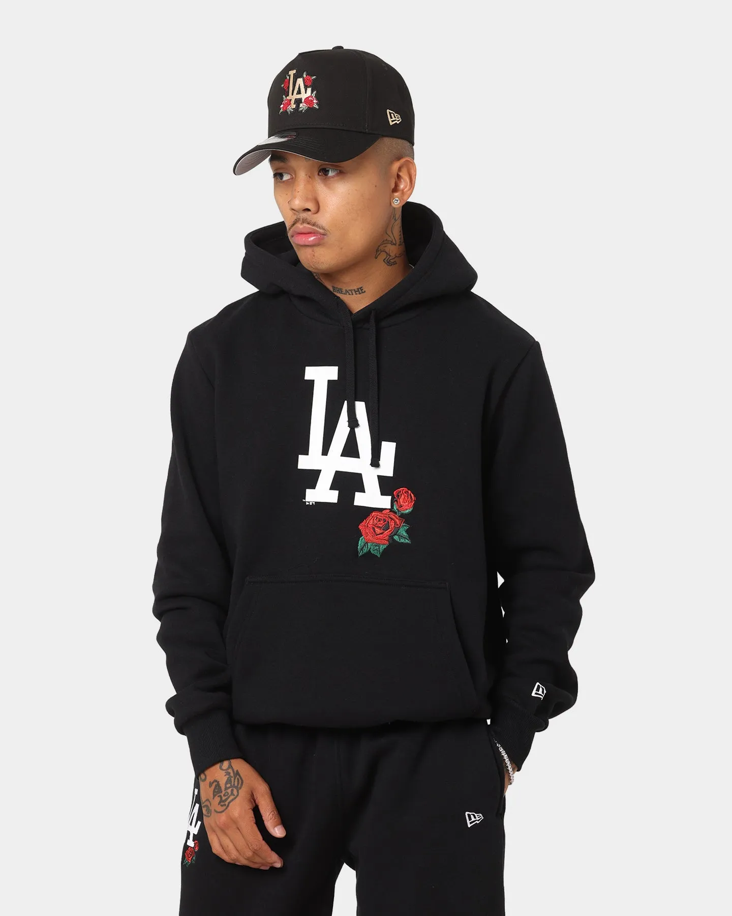 New Era New Era Los Angeles Dodgers Large Rose Hoodie Black
