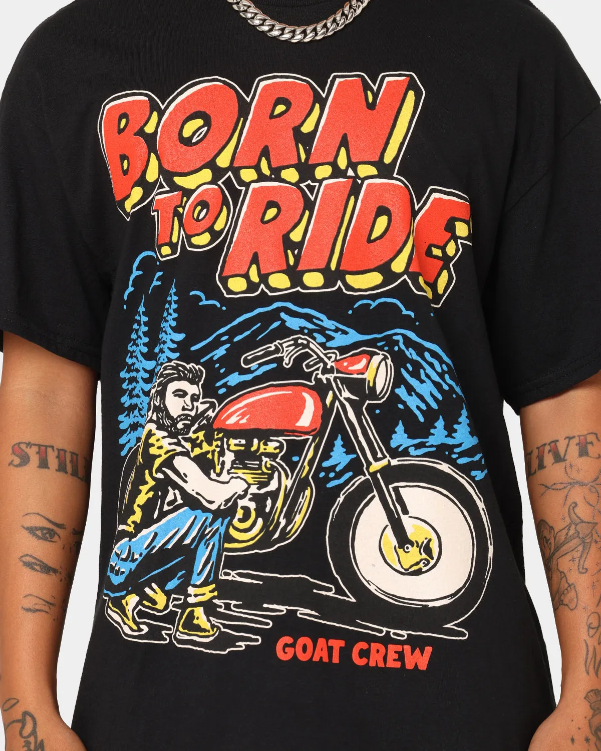 Goat Crew Born To Ride T-Shirt Black sold by Culture Kings product image thumbnail 3