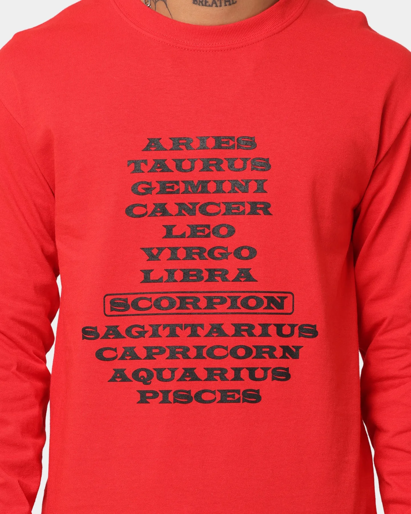 Drake Scorpion Merch Astrology LS Tee Red sold by Culture Kings product image thumbnail 3