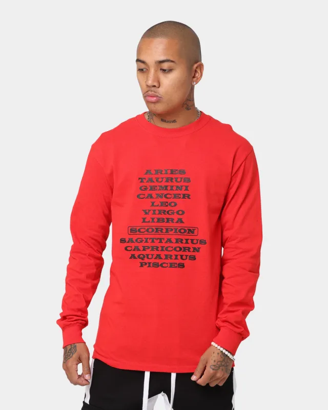 Drake Scorpion Merch Astrology LS Tee Red sold by Culture Kings