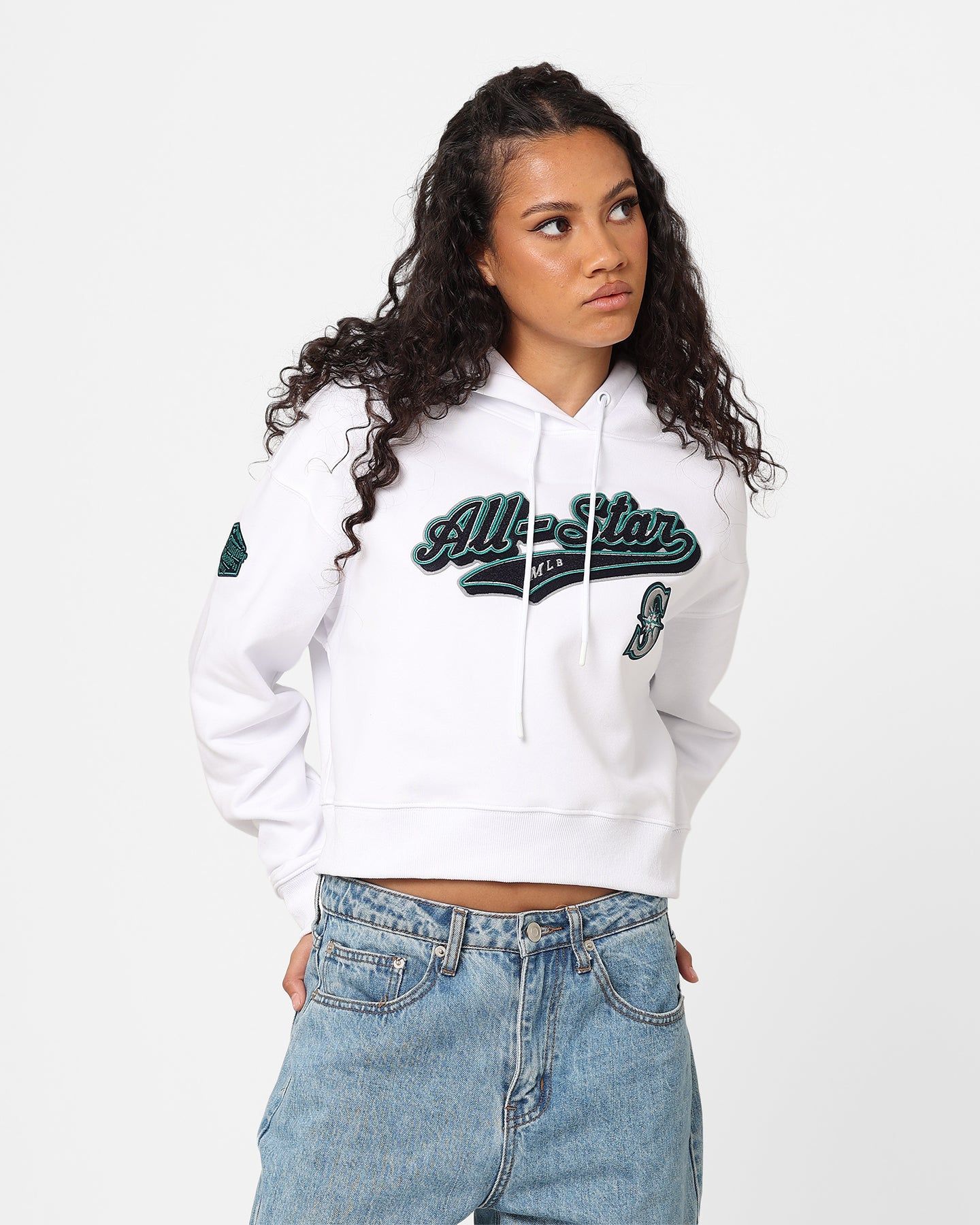Pro Standard Women's MLB All Stars Cropped Hoodie White sold by Culture Kings product image thumbnail 2