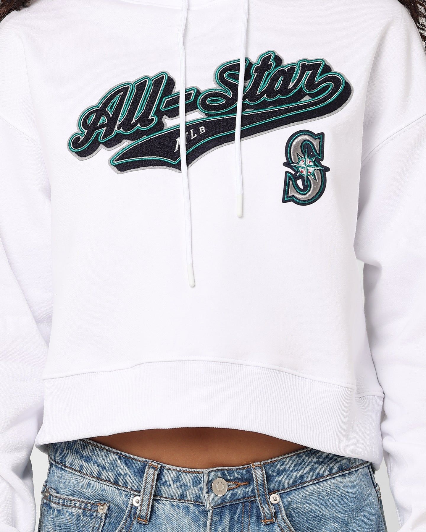 Pro Standard Women's MLB All Stars Cropped Hoodie White sold by Culture Kings product image thumbnail 4