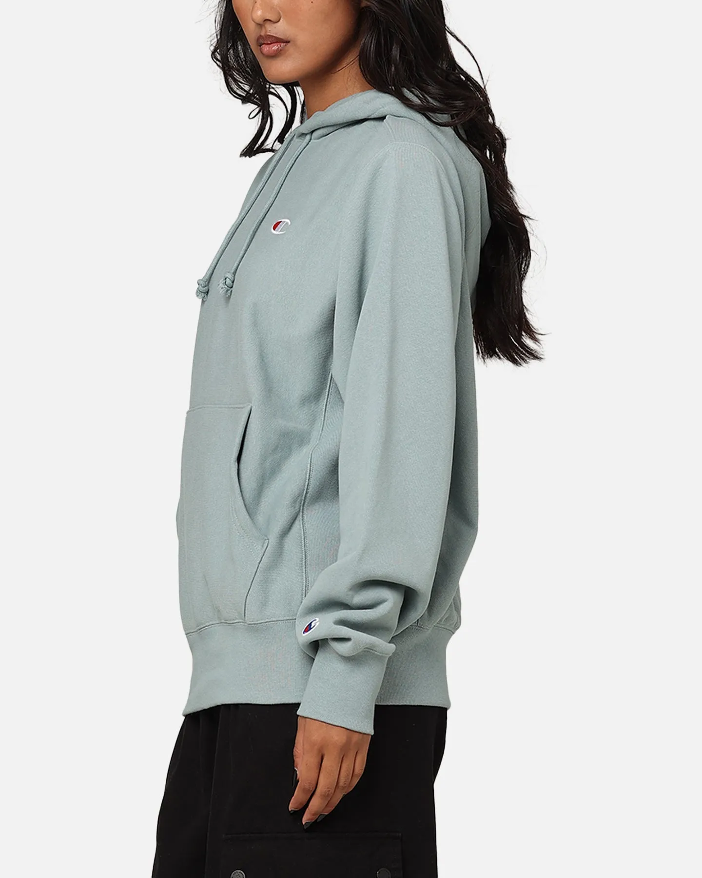 Champion Reverse Weave Terry Hoodie Sage Shimmer Green sold by Culture Kings product image thumbnail 5