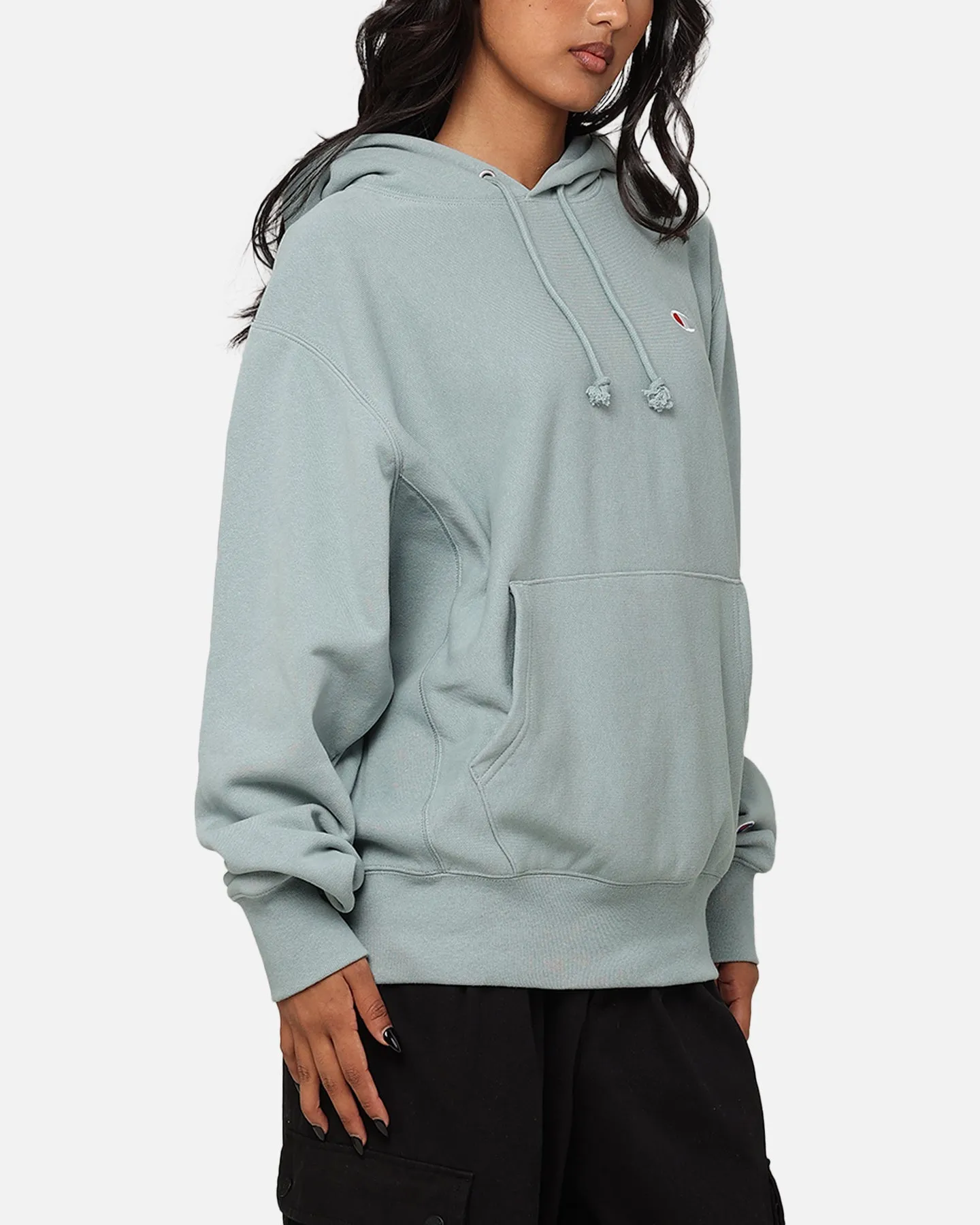 Champion Reverse Weave Terry Hoodie Sage Shimmer Green sold by Culture Kings product image thumbnail 4