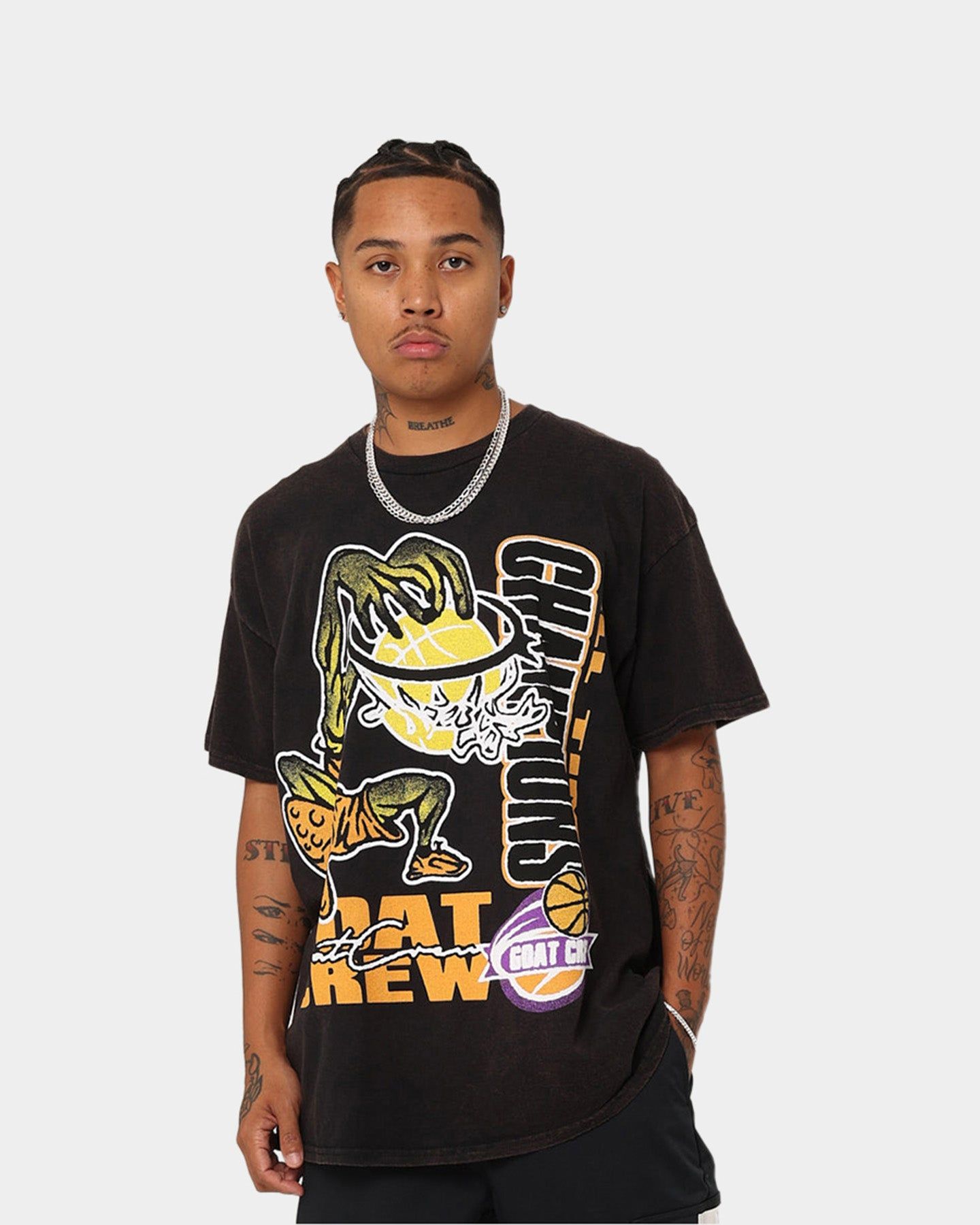 Goat Crew All Time Champions Vintage T-Shirt Black Wash sold by Culture Kings