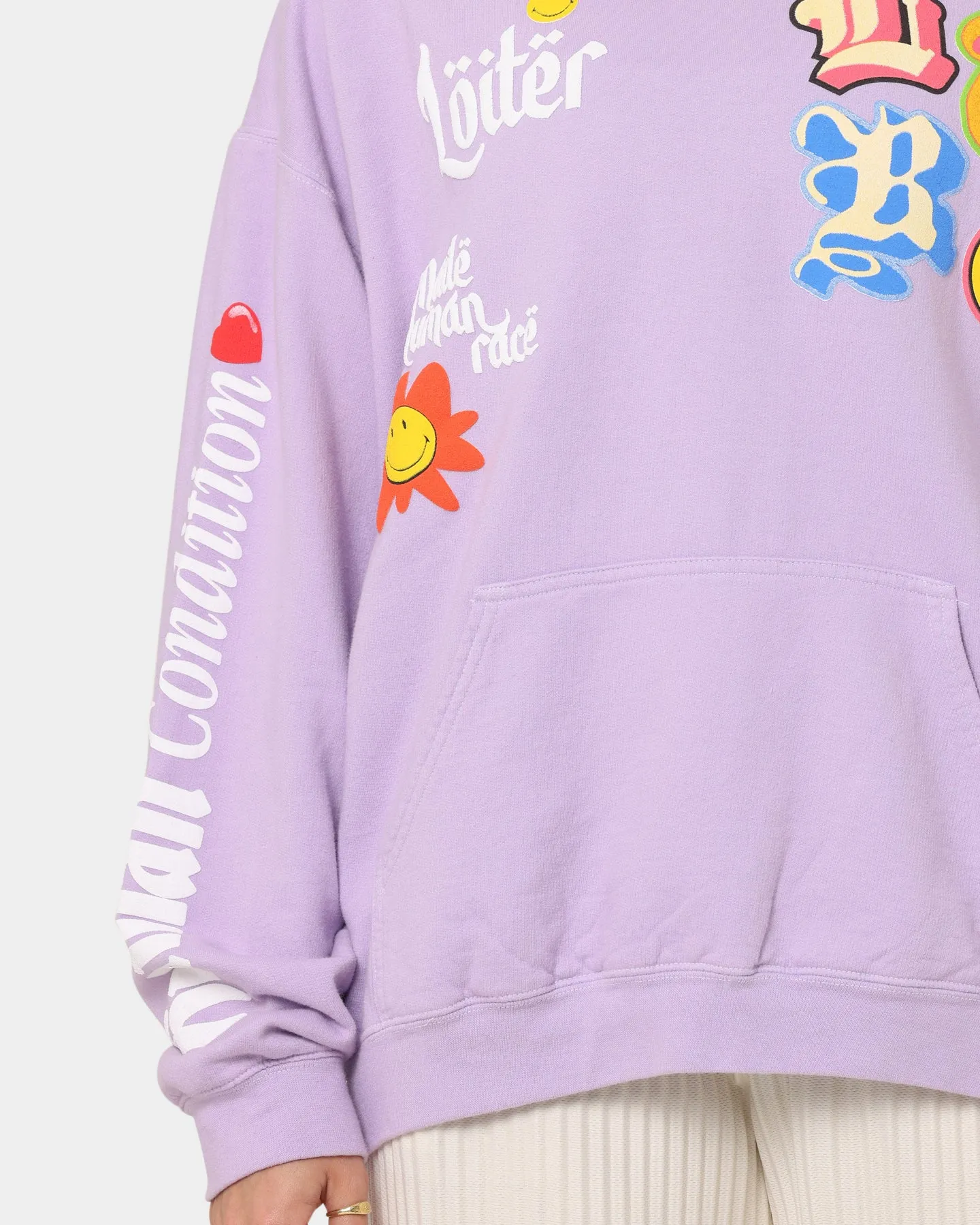 Loiter X Smiley Logo Puff Print Hoodie Lilac sold by Culture Kings product image thumbnail 3