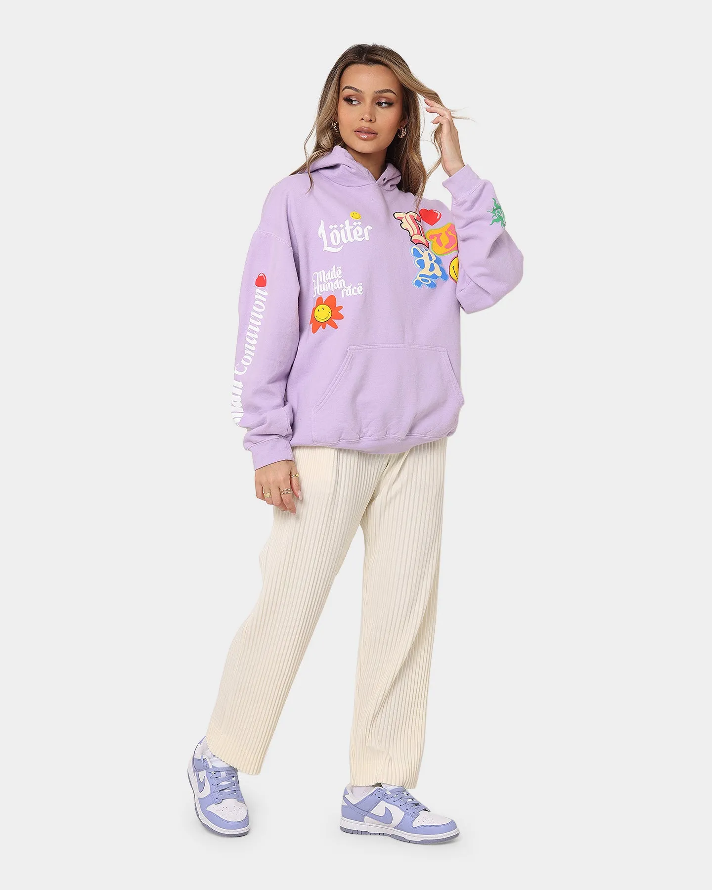 Loiter X Smiley Logo Puff Print Hoodie Lilac sold by Culture Kings product image thumbnail 2