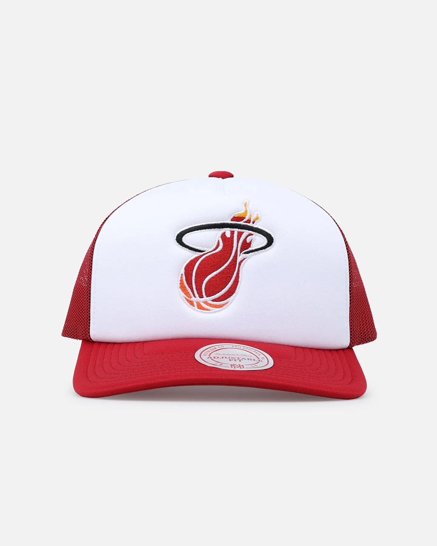 Mitchell & Ness Miami Heat Team Foam Trucker Snapback Red/White sold by Culture Kings