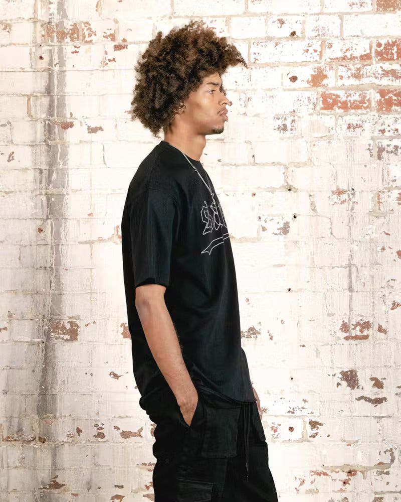 Saint Morta Allstar Embroidered Drop T-Shirt Black/White sold by Culture Kings product image thumbnail 5