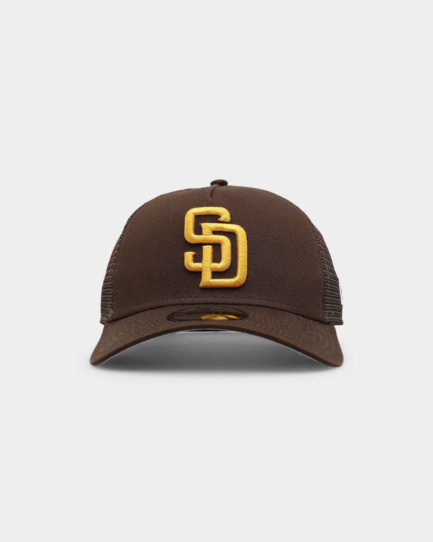 New Era San Diego Padres 'Summer Essential' 9FORTY A-Frame Trucker Snapback Dark Brown sold by Culture Kings