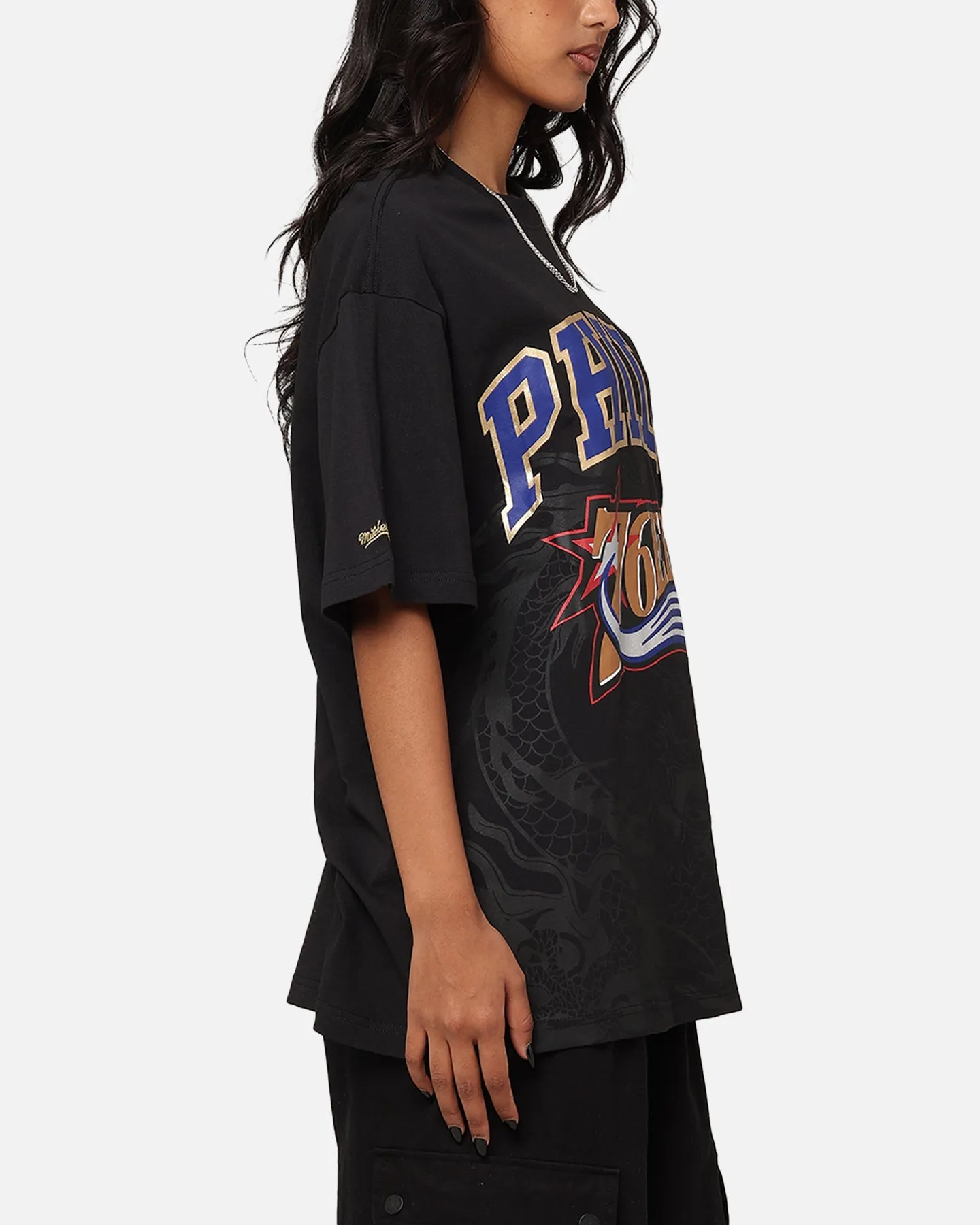 Mitchell & Ness Philadelphia 76ers Year Of The Dragon T-Shirt Faded Black sold by Culture Kings product image thumbnail 4