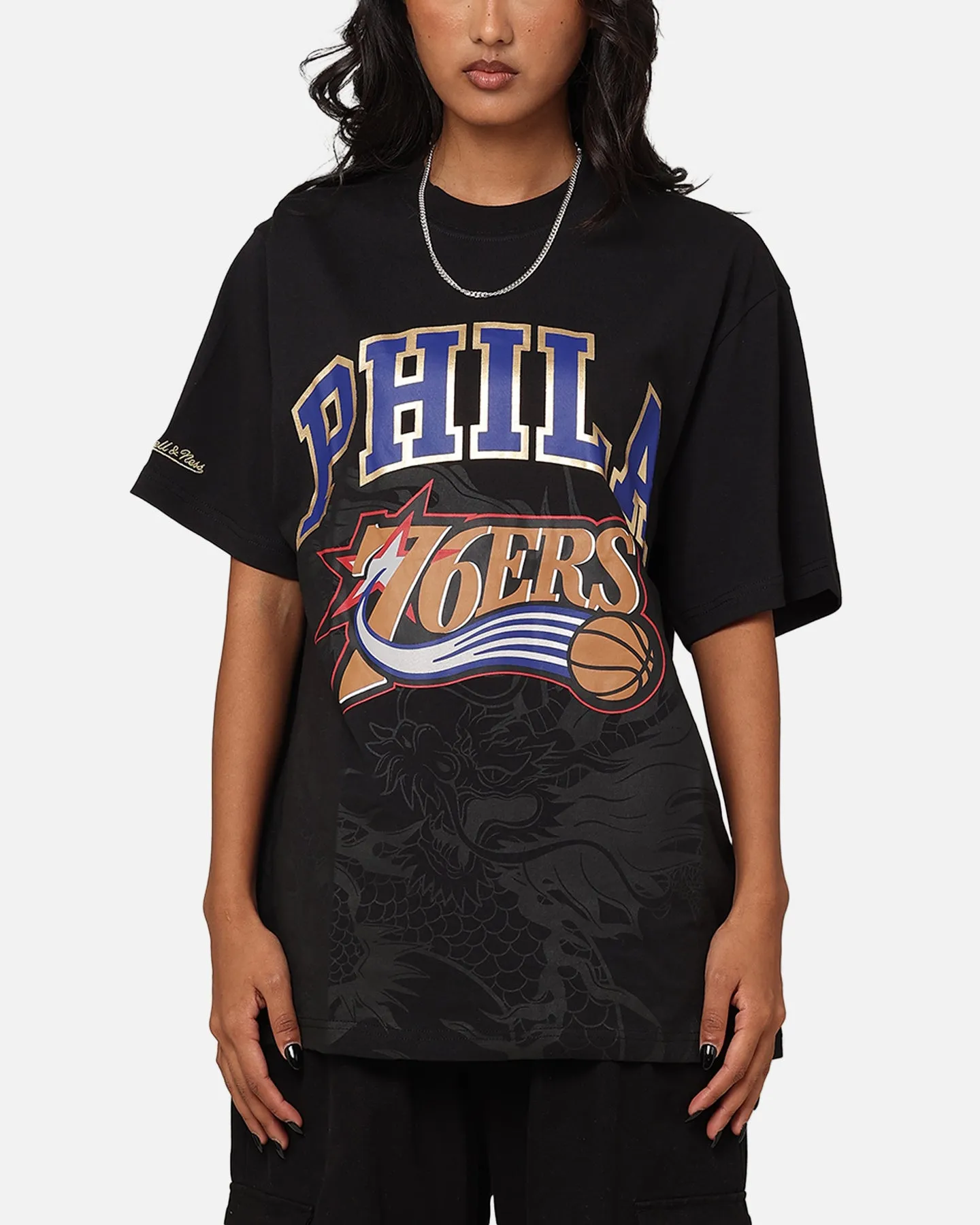 Mitchell & Ness Philadelphia 76ers Year Of The Dragon T-Shirt Faded Black sold by Culture Kings