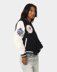Majestic Athletic Women's New York Yankees Team Wordmark Melton/PU Jacket French Navy sold by Culture Kings